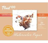 Speedball Fluid 100 300lb Cold Press Watercolour Block 16 x 20 100% Rag Cotton Paper, Gelatin-Sized 640gsm Sheets / 300lb