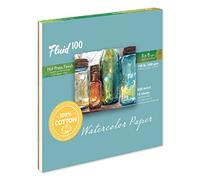 Speedball Fluid 100 Hot Press Watercolour Paper Block, White, 8 x 8inch, White