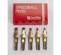 Speedball LC Left-Handed Series Pen Nib Set, Set of 6 Broad Edge Nibs, Triple-Reservoir Design, Calligraphy Ink Pen, Handwriting, Lettering, Fountain, Crow, For Artist Caligraphy Set, Silver