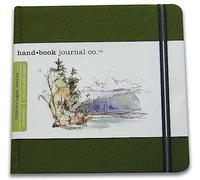 Speedball Linen Watercolour Journal 300gsm, Square, Cadmium Green, White, 5.5 x 5.5", For Painting, Drawing, Students, Artists, Journaling