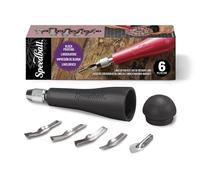 Speedball Linoleum Cutter Kit Assortment #1 - Linocut Carving Tools for Block Printing, Black, Includes 5 Blades