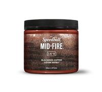 Speedball Mid-Fire Glaze, Blackened Copper, 16 Ounce Jar for Pottery and Ceramics