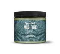 Speedball Mid-Fire Glaze, Teal Agate, 16 Ounce Jar for Pottery and Ceramics