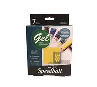 Speedball Monoprinting Starter Kit, Gel Printing Plates, Water-Soluble Block Printing Ink, Soft Rubber Brayer, Block Printing Ink Retarder, Printmaking Gift, Arts Craft Tool, Supplies, Monotype Print