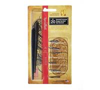 Speedball No. 20 General Purpose Pen Set, 2 Pen Holders, 6 Pen Nib Tips, For Ink Drawing, Cross-Hatching, Fine Line Details, Writing Pens, Accessories Supplies, Black
