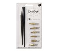 Speedball No. 5 Artists Pen Set - 2 Penholders w/ 6 Nibs, 3 Pen Tips