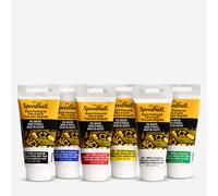 Speedball Oil-Based Block Printing Ink, Starter Set, 6 x 37cc 1.25oz Rich Intense Colours, Permanent, Waterproof, Paper, Textiles, Fabric For Block Printing, Lino Printing, Screen Printing
