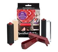Speedball Pop-in 4-inch Brayer Foam, Hard Rubber and Acrylic, Paper, Black, Interchangeable Roller Kit