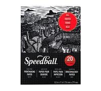 Speedball Print Making Paper Pad 8.5" x 11" 20 Sheets, Highly Absorbent, Art Paper, Acid-Free, High-Quality, Water, Oil-Based Media, Works Well Dry Or Damp, Paper, Drawing, Printing, Painting Making