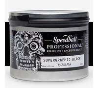 Speedball 16oz Professional Relief Ink Supergraphic Black, For Block, Relief Printing, Linocut, Wood Cutting, Oil-Based