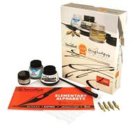 Speedball Super Value Lettering & Calligraphy Kit, Standard Pen Holder, 4 Pen Nibs, Super Black India Ink, Calligraphy Paper, Writing, Lettering, Art, Craft, Artists, Hobbyists, Enthusiasts