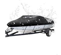 Speedboat Cover for Smoker Craft Alaskan 13 1980-2025, Heavy Duty Waterproof Boat Cover, Trailerable Marine Grade Cover with Adjustable Straps for All-Weather Protection,A Black