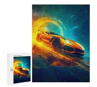 Speeding Sports Car in Flames Puzzle 1000 Teile Schwer Puzzle Spielzeug Lernspiel Impossible Herausforderungsspielzeug Für Erwachsene Kinder 500 PCS