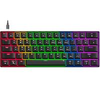 Speedlink ATMOS - mechanical RGB gaming keyboard 60%, wired, brown switches, robust steel plate, detachable USB-C cable, backlit, US layout English QWERTY, black