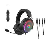 Speedlink CONUX - RGB Gaming Headset with Microphone for PC PS5/PS4/ Xbox Series X/S/Switch, RGB lighting, wired with cable 3.5mm jack, Y-adapter, black