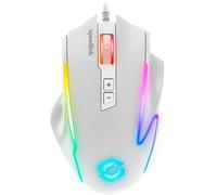 Speedlink DECUS NX - RGB gaming mouse with cable, multicoloured RGB illumination, continuous fire button, up to 12800dpi, 1000Hz, programmable, USB wired, sheathed cable, white