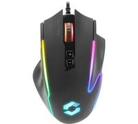Speedlink DECUS NX - RGB gaming mouse with cable, multicoloured RGB illumination, continuous fire button, up to 12800dpi, 1000Hz, programmable, USB wired, sheathed cable, black