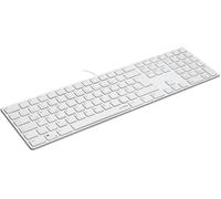 Speedlink RIVA Scissor Keyboard - PC keyboard wired, quiet USB keyboard with flat keys, ergonomic durable scissor switches, with 7 multifunction keys, German layout, white