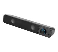 Speedlink BRIO Stereo Soundbar - for computer, excellent audio quality, 12 watt, compact design, 2x 3.5mm jack plug connection + USB-A plug, volume control, headphone and microphone socket, black