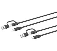 Speedlink STREAM Play & Charge USB-C/USB-A to USB-C controller cable set 3m - 2 charging cables for controller PS5 Xbox Switch controller, 3 metres, charging and data transfer, black