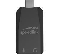 Speedlink VIGO USB-C - external sound card USB adapter with microphone and headphone input, USB to 3.5 mm jack, PC/PS5/Switch2/Switch, black
