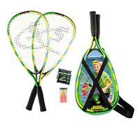 Speedminton SJR Set Speedminton Junior Set - Original Speed Badminton/ Crossminton Children's Set Includes 2 Kids Rackets, 2 Fun Speeder and Bag. - two colors y, one size fit all