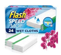 Speedmop Wet Wipes for Cleaning Floors - 24 Disposable, Antibacterial Wipes - Fresh Wild Orchid Anti-Bac Fragrance - Effective Floor Cleaner & Dust Magnet Refills - Easy-to-Use & Durable Refill Pads