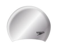 Speedo Long Hair Silicone Swimming Cap - Swim Hat - Grey Metallic