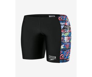 Speedo Allover Panel Aquashort Marvel Swimming Trunks Black Red Blue Boys - 30