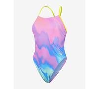 Speedo Allover Print Tie-Back Swimsuit Pink Lilac Blue Women - 28