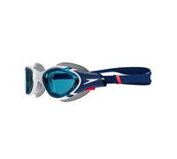 Speedo Unisex Biofuse 2.0 SwiMing Goggles | Patented Easy Adjustment | Anti-fog | Anti-leak | Enhanced Fit | Improved Comfort, AMonite Blue/White/Red/Blue, One Size