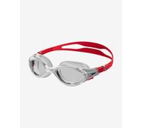 Speedo Biofuse 2.0 Swimming Goggles Red Grey with Clear Lenses