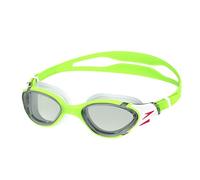 Speedo Unisex Adult Biofuse 2.0 Swimming Goggles | Patented Easy Adjustment | Anti-Fog | Anti-Leak | Enhanced Fit | Improved Comfort Swimming Goggles, Green Fizz/Steel, One Size