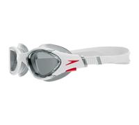 Speedo Unisex Biofuse 2.0 SwiMing Goggles | Patented Easy Adjustment | Anti-fog | Anti-leak | Enhanced Fit | Improved Comfort, White/Red/Light Smoke, One Size