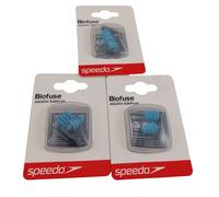 Speedo Biofuse Aquatic Earplug X 3 One Size Grey/Blue Reusable Case New F1