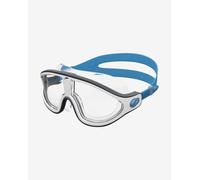 Speedo Unisex-Adult Biofuse Rift Mask Swimming Goggles | Open Water Swim Mask | Anti-fog | Anti-leak Goggles, Bondi Blue/White/Clear, One Size