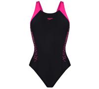 Speedo Boom Splice Muscleback Girls Swimsuit - Black Polyester/Elastane - Size 5-6Y