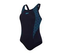 Speedo Boomstar Splice Flyback 1 Piece Swimsuit - True Navy/Pool, 28 (UK 6)