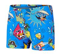 Speedo Infant Boy's Learn to Swim Allover Aquashorts | Swimming Trunks | Comfort Fit | Quick Drying, Bondi/Canary/Cherry Pink, 6-9 Months