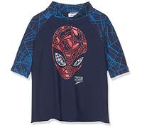 Speedo Boys' Marvel Spiderman Sun Top, Spideyhead Navy/Lava Red, 3YRS