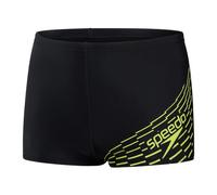 SPEEDO Boy's Medley Aquashort Logo Swimwear, Black/Atomic Lime, 16 Years