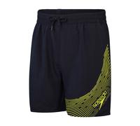 Speedo Boys Medley Logo 15" Swim Short Colour: Black/Yellow, Size: Large