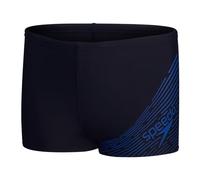 Speedo Boys' Medley Logo Aquashort Swim Trunks, True Navy/True Cobalt, 152