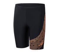 Speedo Boys Medley Logo Jammer Colour: Black/Orange, Size: 9-10 years