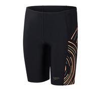 Speedo Boys Plastisol Placement Jammer Swim Trunks Swimmers Black Green