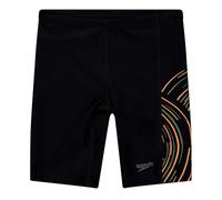 Speedo Boys Plastisol Placement Jammer Swim Trunks Swimmers Black Green