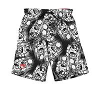 Speedo Boys Printed Leisure Water Short - Black/White/Lava Red, Medium