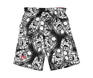 Speedo Boys Printed Leisure Water Short - Black/White/Lava Red, Medium
