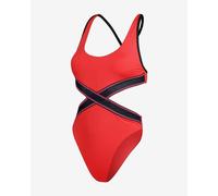 Speedo Convertible Cut Out One Piece Swimsuit Red Black Women - XXS