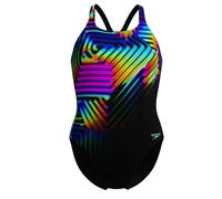 Speedo Digital Placement Medalist Swimsuit - Black/Multi - UK Size 40
